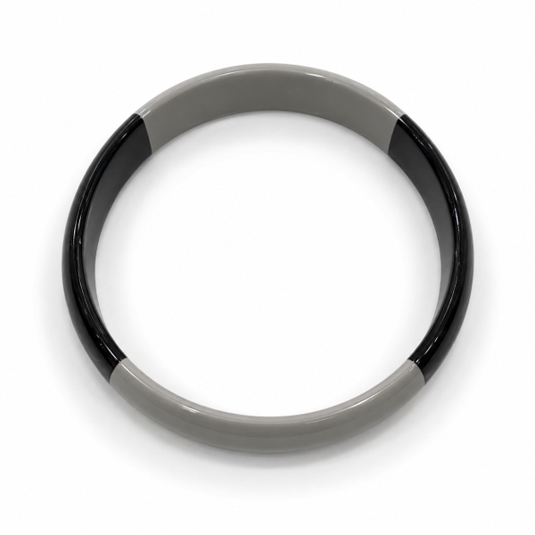AZIET -  Buffalo Horn & Lacquer Medium Flat Bracelet in Grey