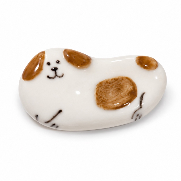LINDO CRAFTS - White Dog Ceramic Pin