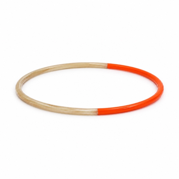 AZIET -  Buffalo Horn & Lacquer Bangle Bracelet in Orange