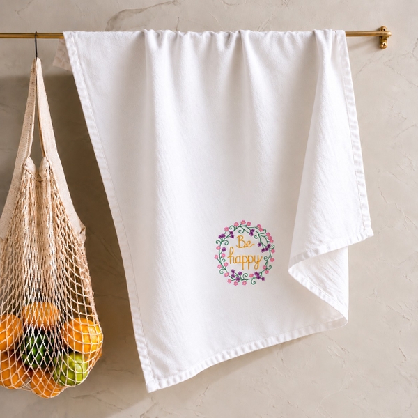 KITCHENWARE - 'Be Happy' Tea Towel