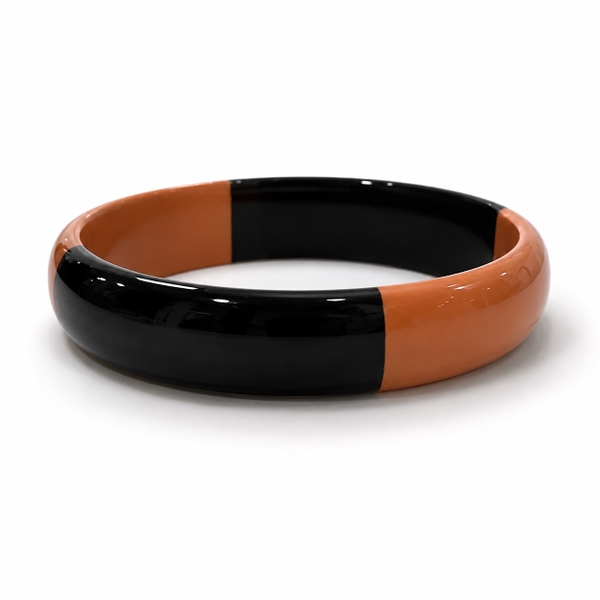AZIET -  Buffalo Horn & Lacquer Medium Flat Bracelet in Salmon