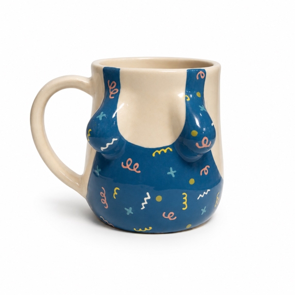 MEOW POTTERY - Monokini Mug in Blue With Colorful Confetti