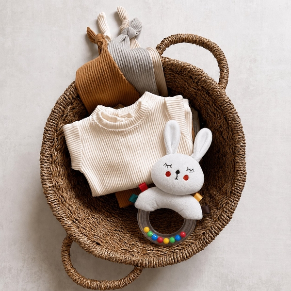 KID & BABY - Cotton Rattle With Colorful Ball in Bunny