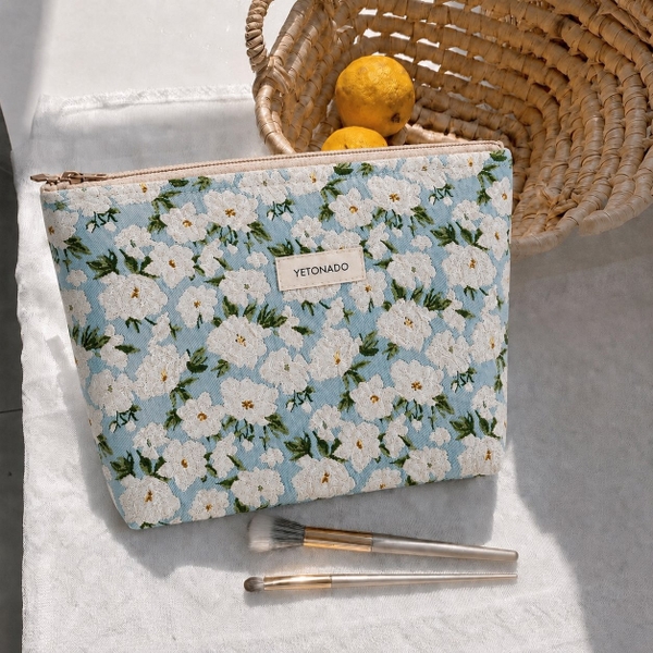 MAKE UP PURSE - Jasmin Flower in Blue