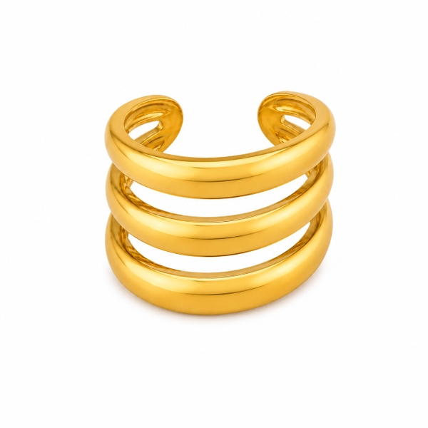 MIALIE - 18K Gold Plated Triple Layer Ring