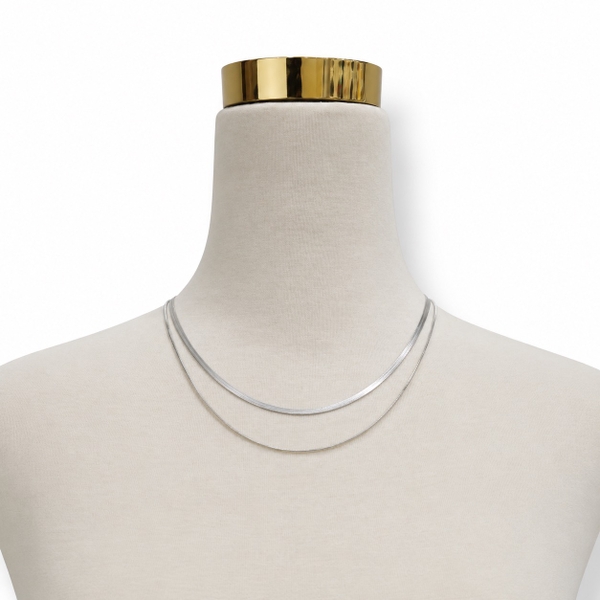 MIALIE - Silver Plated Classic Double Layer Necklace