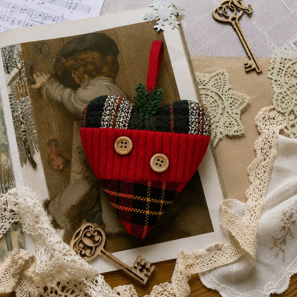 CHRISTMAS - Quilt Ornament in Heart