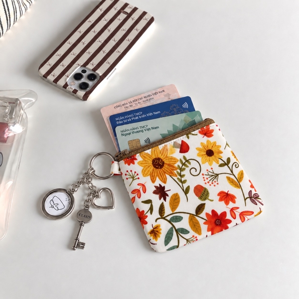 RỪNG HANDMADE - 'Autumn Garden' Wallet Keychain With Zipper