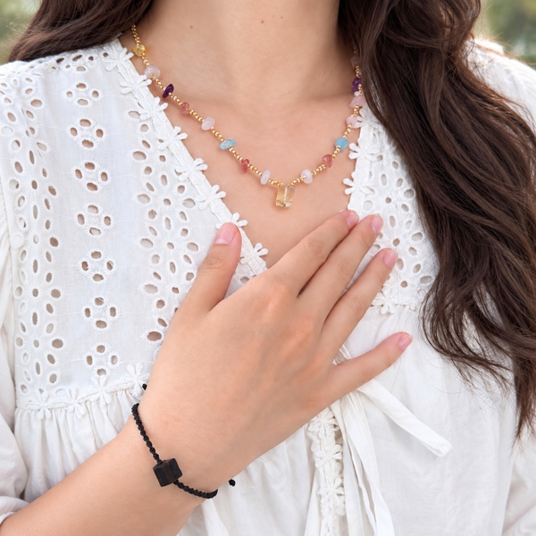 MERAKI TOWN - Single Stone Bracelet in Black Tourmaline