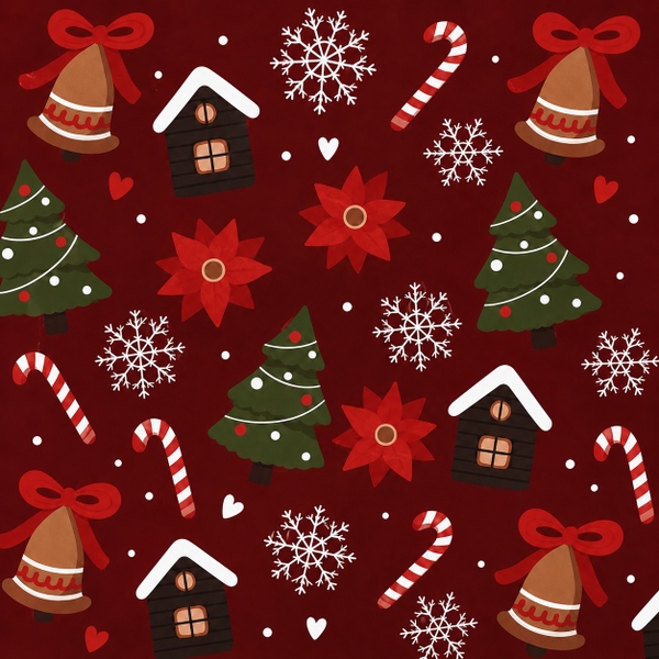 TIỆM CÁ TRỨNG - 'Winter Village' Christmas Wrapping Paper
