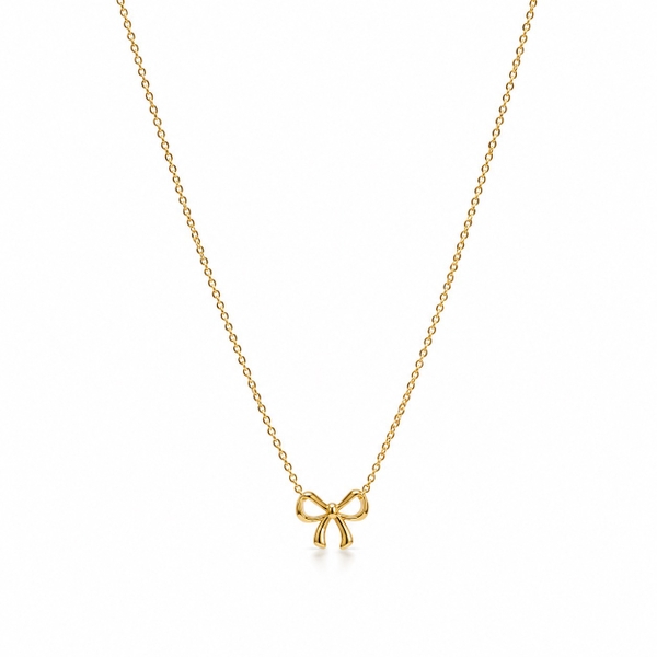 ROUGE - 18K Gold Plated Necklace With Bow Pendant