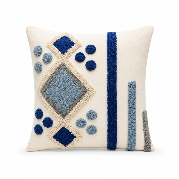 Sofa Pillow - Geometry Pattern in Blue
