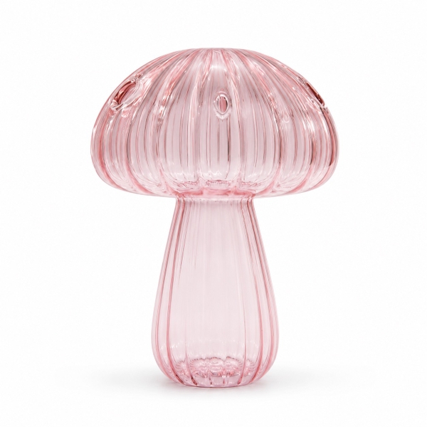 Mushroom Glass Vase in Pink