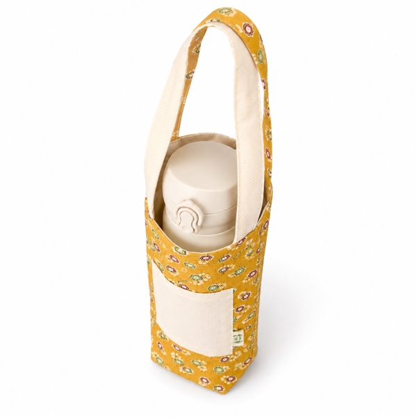 RUNG HANDMADE - 'Tiny Flower in Yellow' Fabric Bottle Holder