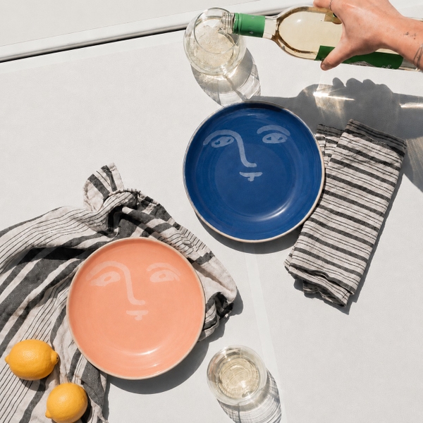 BÁT TRÀNG CERAMIC - Small Round Plate In Blue Face