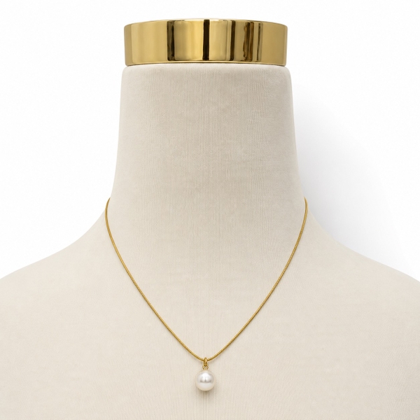 ROUGE - 18K Gold Plated Necklace with Big Pearl Pendant