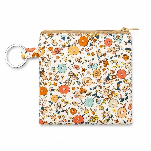 RUNG HANDMADE - 'Vintage Wildflower' Wallet Keychain With Zipper