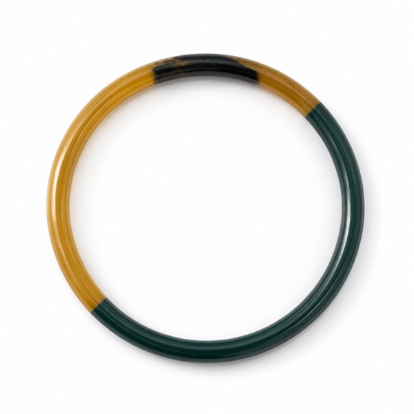 AZIET -  Buffalo Horn & Lacquer Round Bracelet in Teal