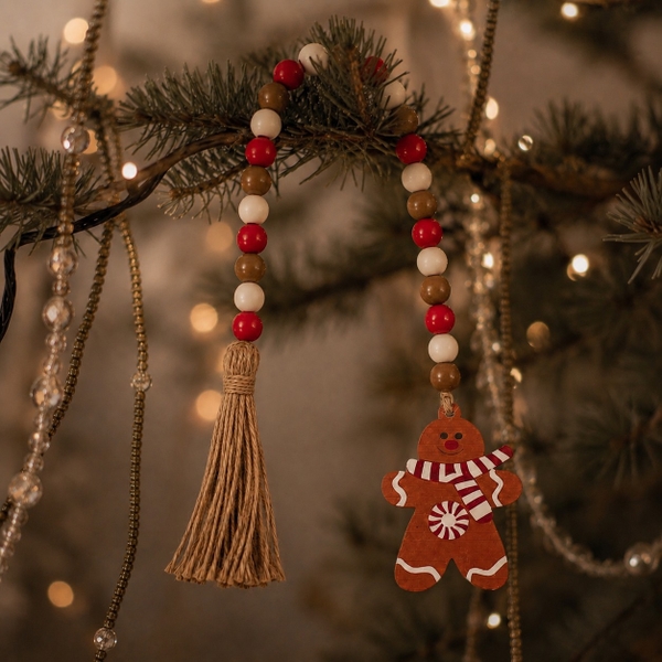 CHRISTMAS - Wooden Bead in Gingerbread Man
