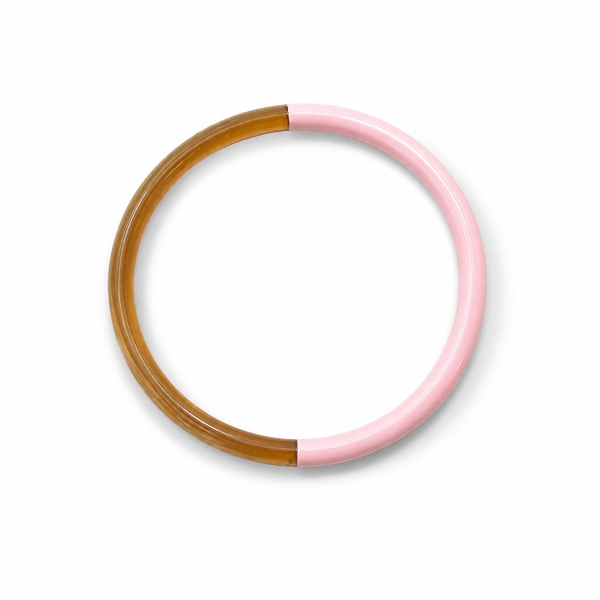 AZIET -  Buffalo Horn & Lacquer Round Bracelet in Light Pink