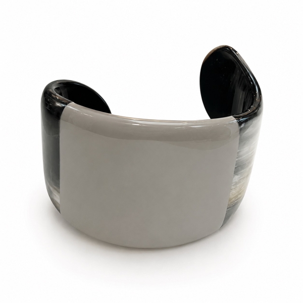 AZIET -  Buffalo Horn & Lacquer Cuff In Grey
