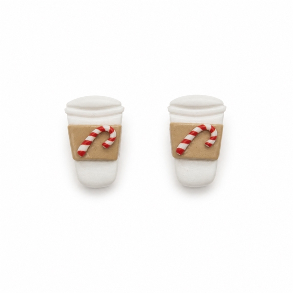 ELI & LOU - Clay Earrings in Candy Cane Hot Chocolate