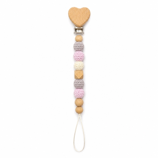 Baby Macrame Pacifier Holder - Heart