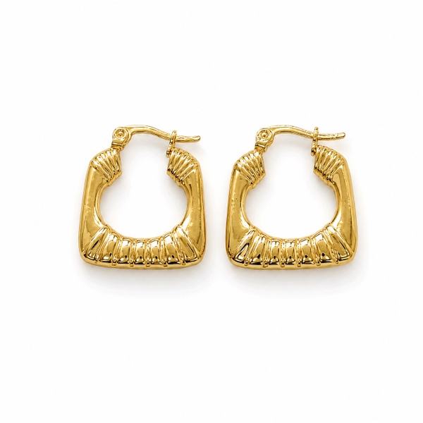 ROUGE - 18K Gold Plated Square Earrings