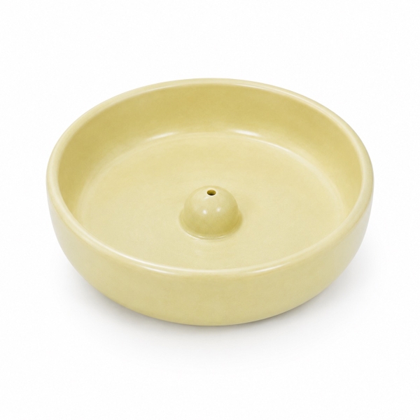 BAT TRANG - Ceramic Round Incense Holder in Avocado