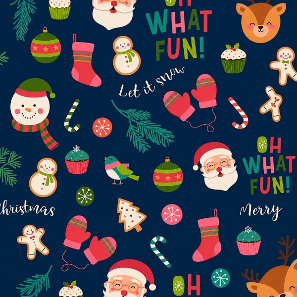 TIỆM CÁ TRỨNG - 'Oh What Fun!' Christmas Wrapping Paper