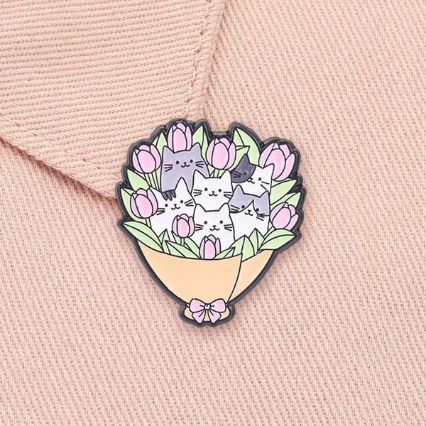 ENAMEL PIN - Cat Bouquet