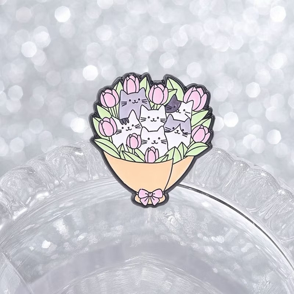 ENAMEL PIN - Cat Bouquet