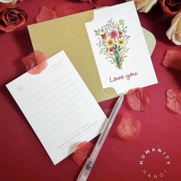 I Have Been There - 'Love you' (Flowers) Greeting Card