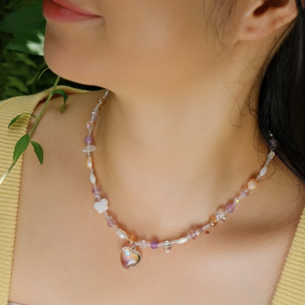 MERMAID - 'Lush' Natural Gemstone & Pearl Necklace