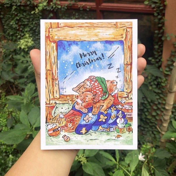 I Have Been There - ‘Merry Christmas Bear Family' Christmas Card
