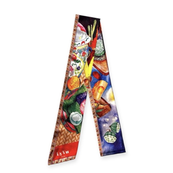 LY VU -  “Taste Of Vietnam” Silk Twilly Scarf