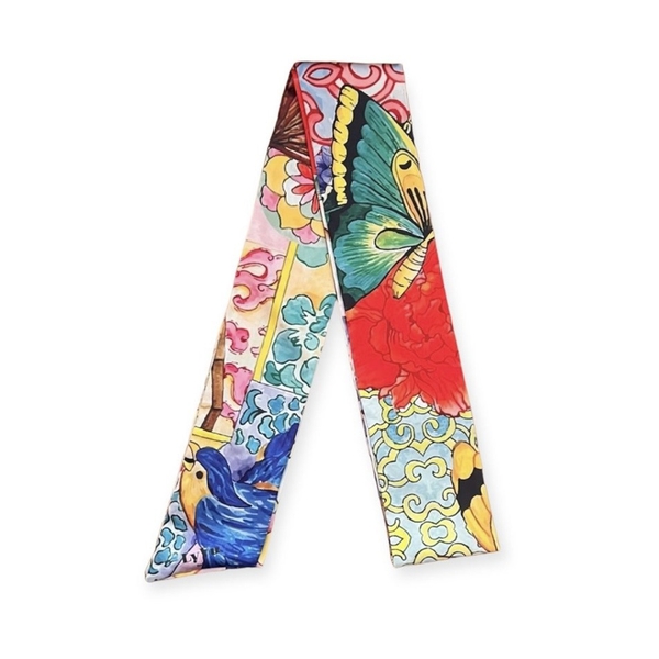 LY VU -  “Enchanting East” Silk Twilly Scarf