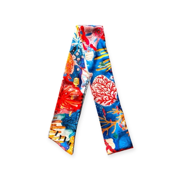 LY VU -  “Ocean World” Silk Twilly Scarf