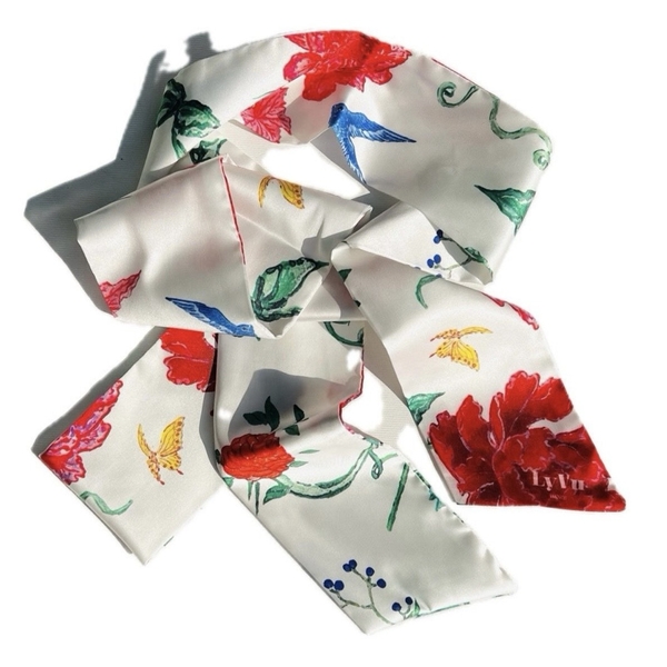 LY VU -  “Symphony Of Spring No.2” Silk Twilly Scarf