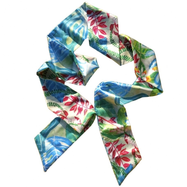 LY VU -  “Autumn Garden No.3” Silk Twilly Scarf