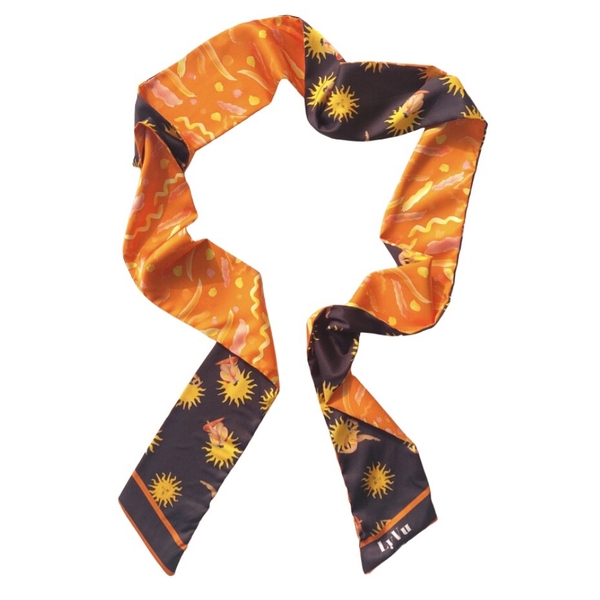 LY VU -  “Sun Lovers” Silk Twilly Scarf