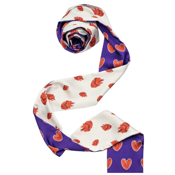LY VU -  “Healing Heart” Silk Twilly Scarf