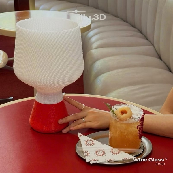 ILLU.3D Lighting – 3D Printing Wine Glass Lamp In White