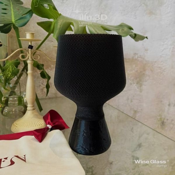 ILLU.3D Lighting – 3D Printing Wine Glass Lamp In Black
