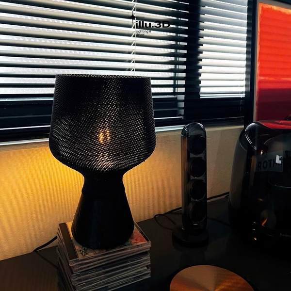 ILLU.3D Lighting – 3D Printing Wine Glass Lamp In Black