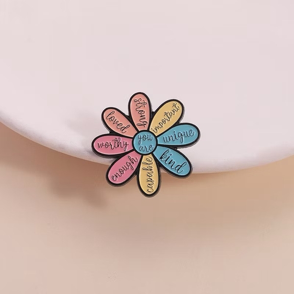 ENAMEL PIN - Affirmation Flower In Coloful
