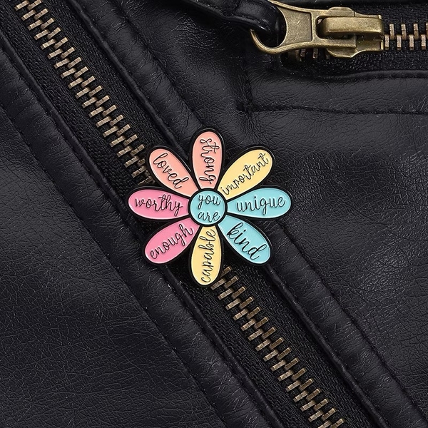 ENAMEL PIN - Affirmation Flower In Coloful
