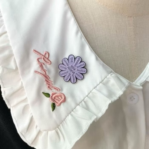 ENAMEL PIN - Affirmation Flower In Purple