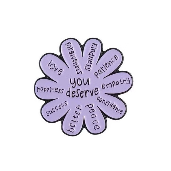 ENAMEL PIN - Affirmation Flower In Purple