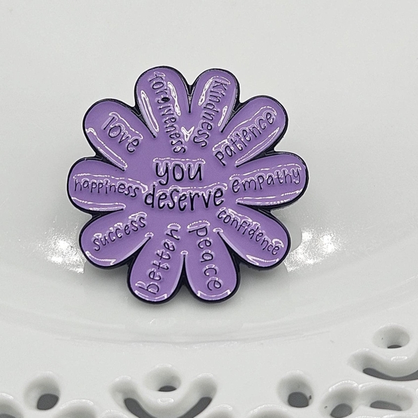 ENAMEL PIN - Affirmation Flower In Purple
